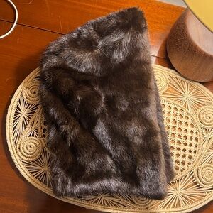 Luxurious Dark Brown Mink Fur snap hood